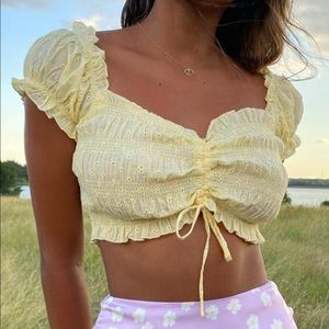 Princess Polly Elmera Top Lemon Embroidery